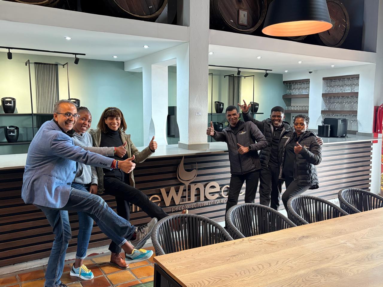 Hospitality team at a wine estate tasting room